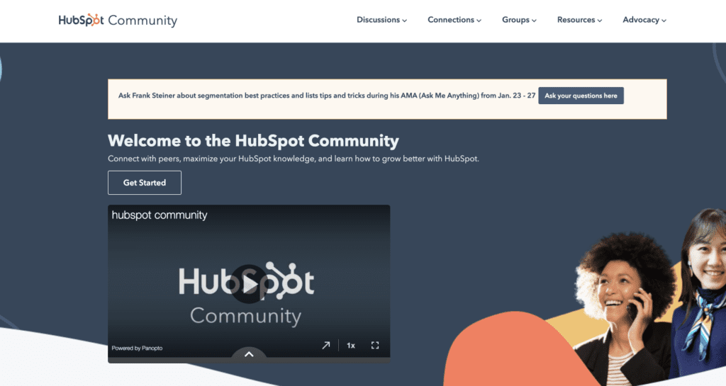 Hubspot Community website screenshot