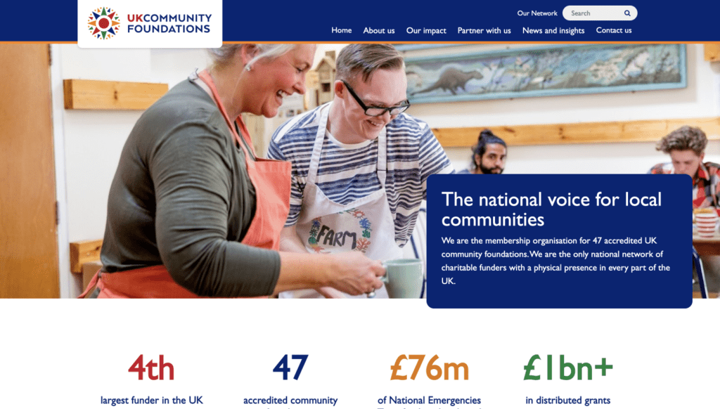 UK Community Foundations website screenshot